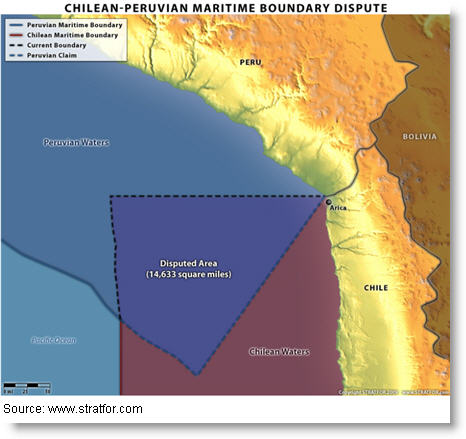 Chile Peru map