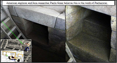 Click on image for a closer view inside the theoretical tomb of Pachacutec