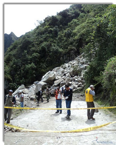 Hiram Bingham road to Machu Picchu blocked by landslide