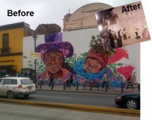 Lima mayor paints over murals