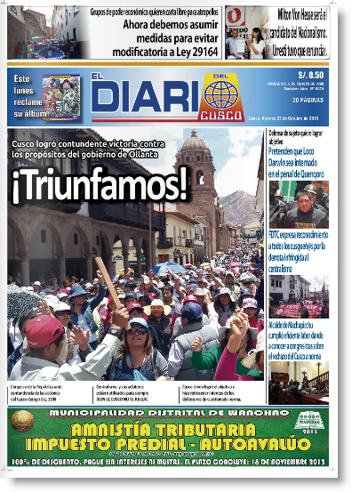 Cusco - Diario Cusco oct 23-2015