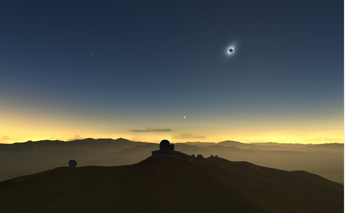Solar eclipse today over South America