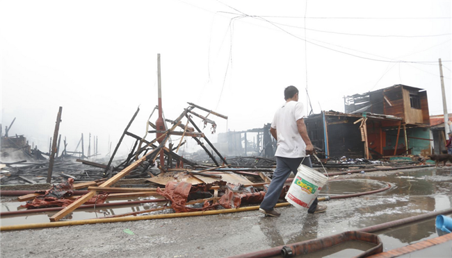 San Juan Bosco shanty town after the fire. Source: Andina