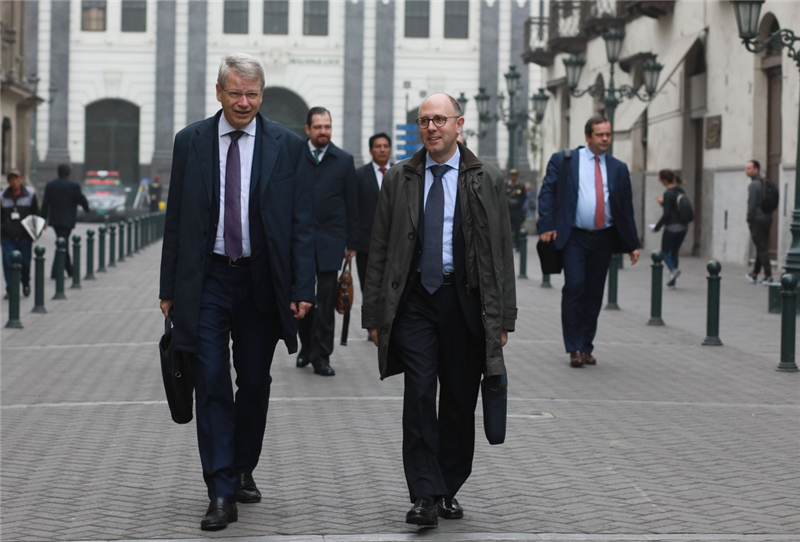 Venice Commission members Thomas Market of Germany and Josep Castella of Spain in Lima..