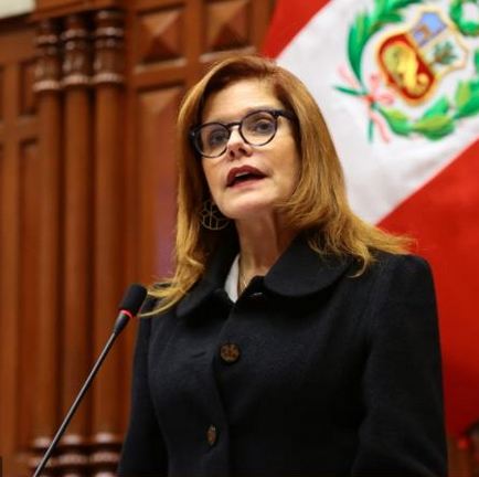 Formerly vice-president of Peru, Mercedes Araoz swore in this afternoon as the interim President elected by a rogue Congress.