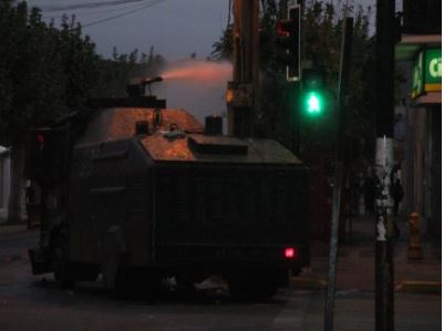  Water cannon through the streets of Chile