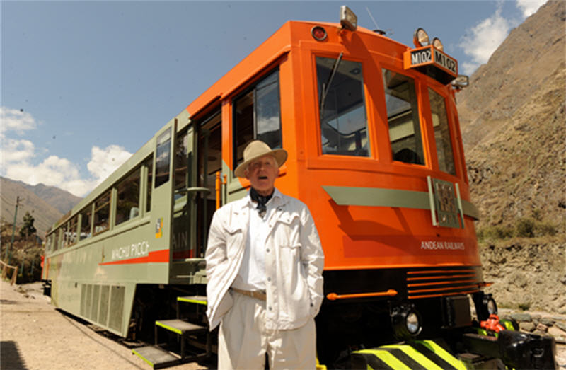 The author on the railway line in Urubamba